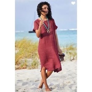 Soft Surroundings Cinnamon Remi Gauze Linen Cotton Shirt Dress 2pc Sz XS